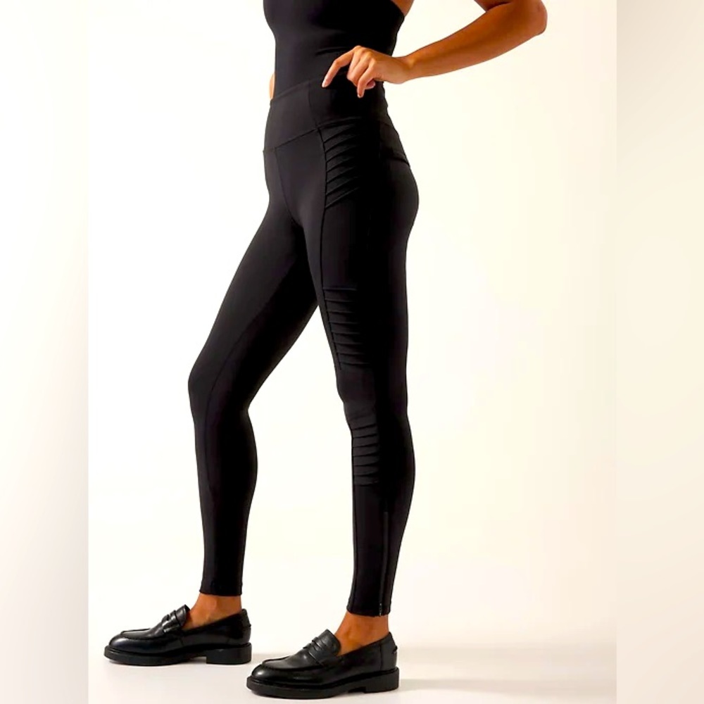 Athleta Delancey Moto Tight - Black Small Petite